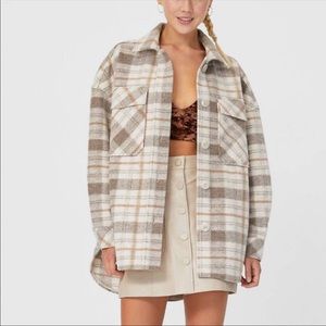 Oversized plaid shacket